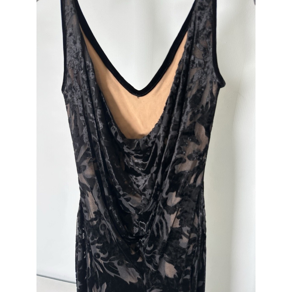 Tadashi Shoji Black Nude Lace & Mesh Maxi Cocktail Dress Size XS - Picture 14 of 16
